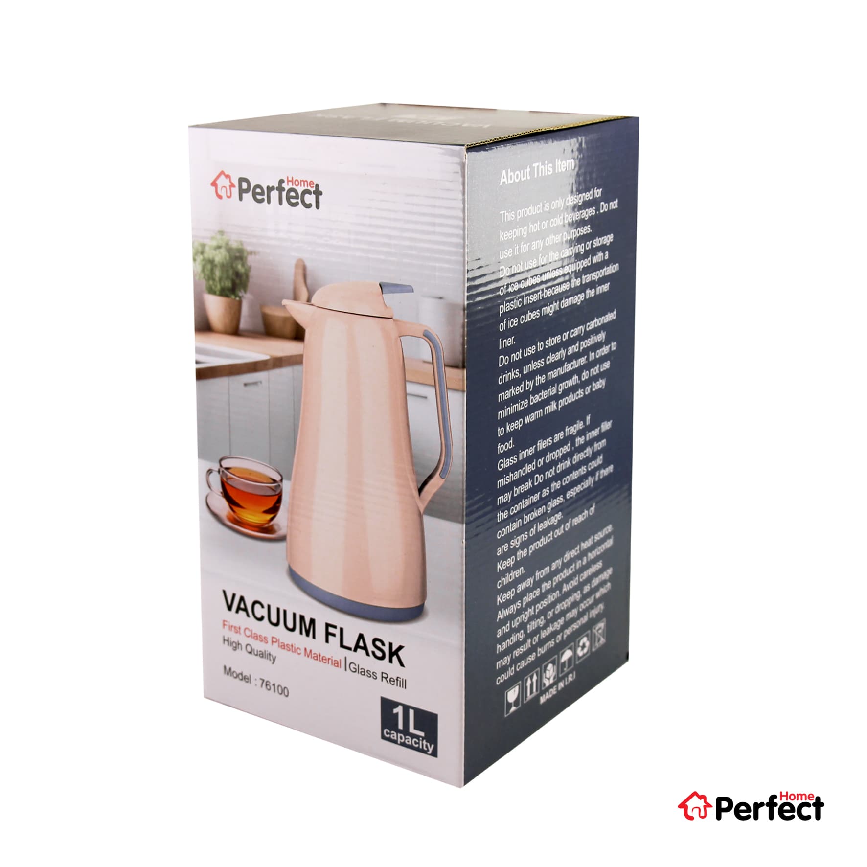 فلاسک 1 لیتری PerfectHome مدل 76100 رنگ سرمه ای — تصویر ۳