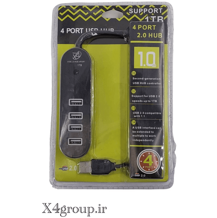 هاب 4 پورت USB 2.0 ایکس فورتک مدل X402 — تصویر ۵