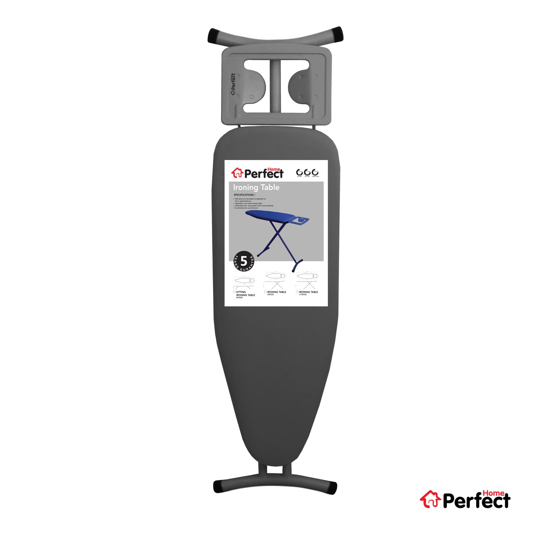 میز اتو بلند PERFECTHOME مدل 110 طوسی — تصویر ۲