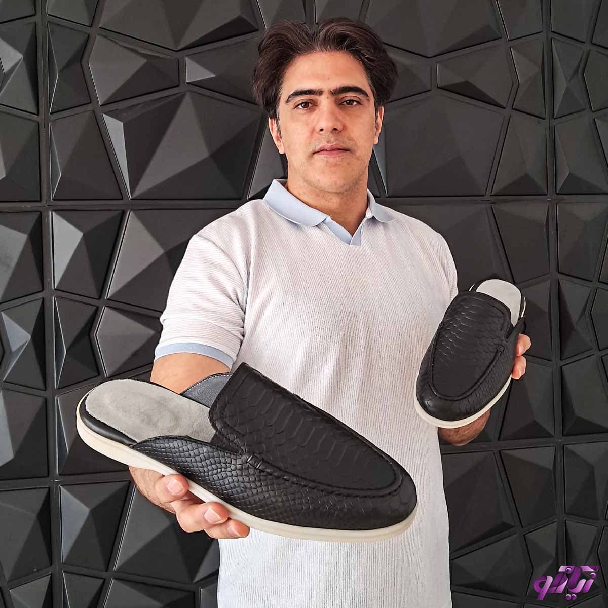 اسلیپر مردانه چرم مدل شاها V02 — تصویر ۴