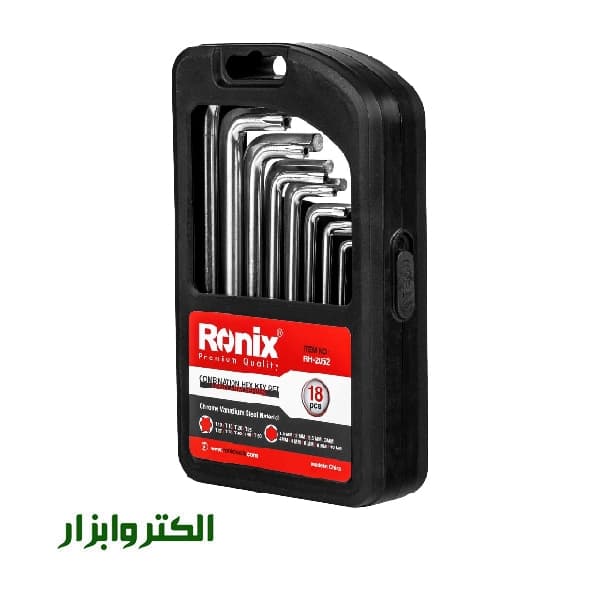 مجموعه ۱۸ عددی آچار آلن بلند رونیکس مدل RH-2052