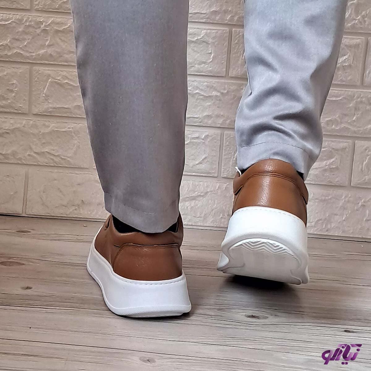 کفش چرم مردانه کادیلاک عسلی H524 — تصویر ۲