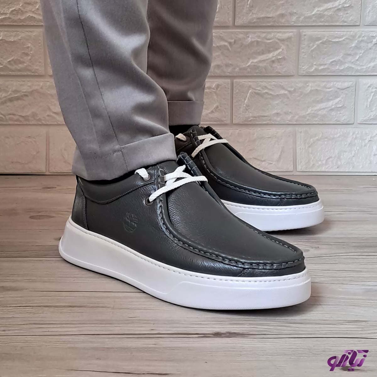 کفش چرم مردانه کادیلاک طوسی G524