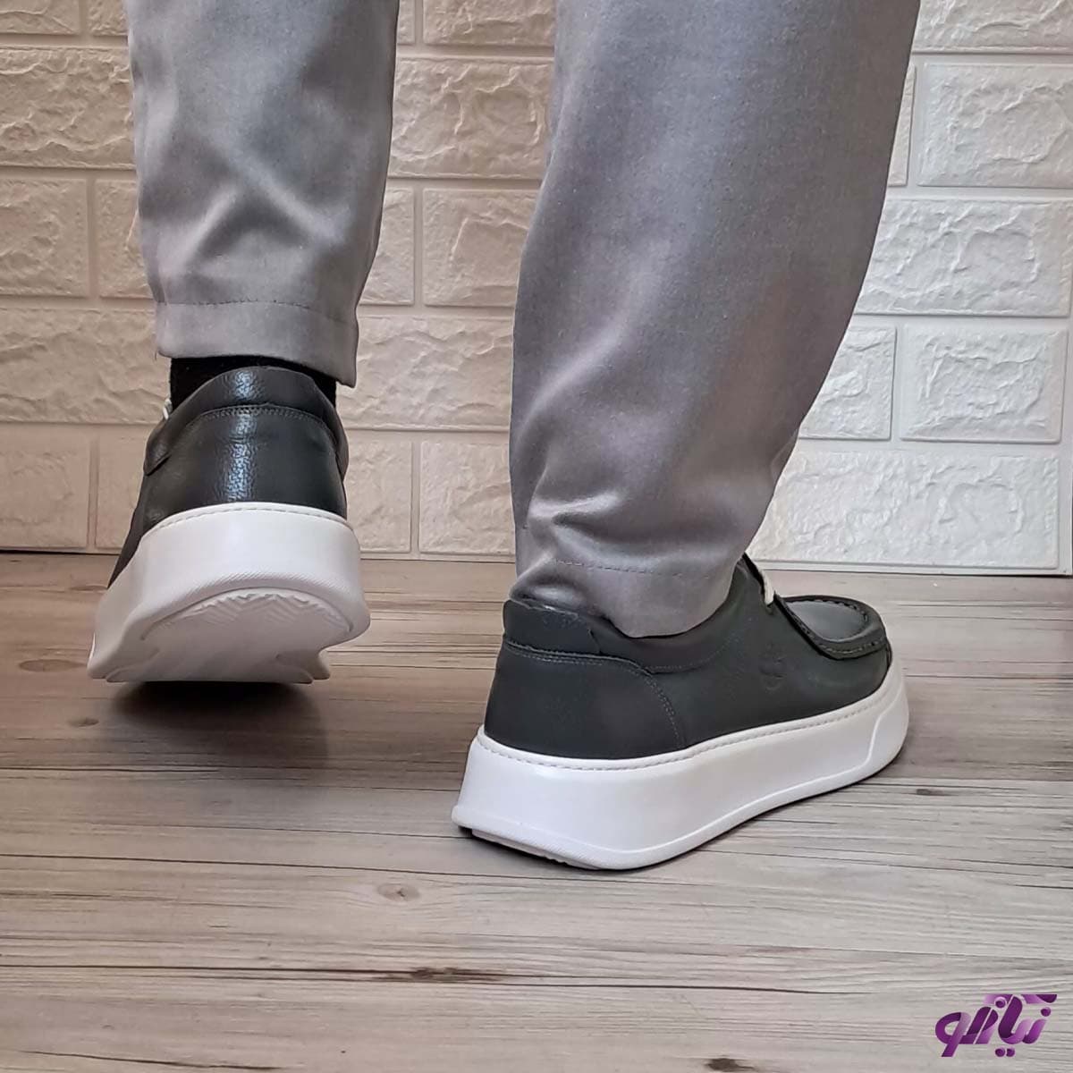 کفش چرم مردانه کادیلاک طوسی G524 — تصویر ۳
