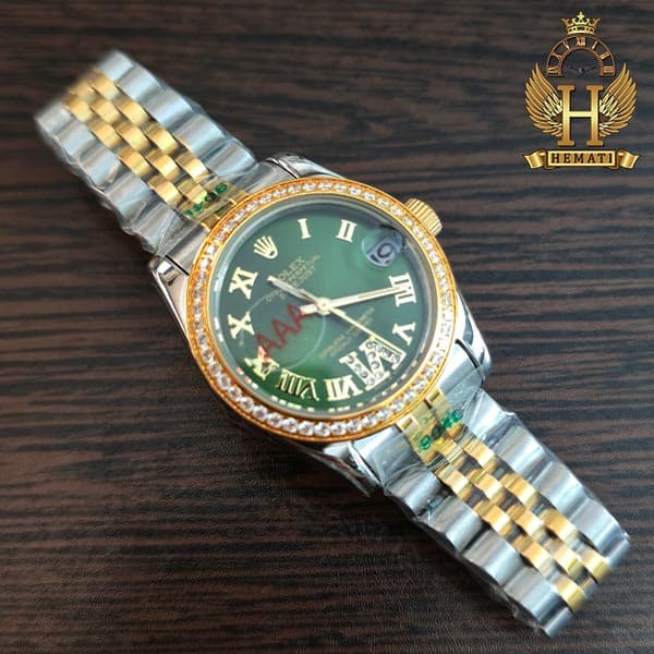 ساعت زنانه رولکس دیت جاست Rolex Datejust RODJL553 (صفحه سبز) — تصویر ۳