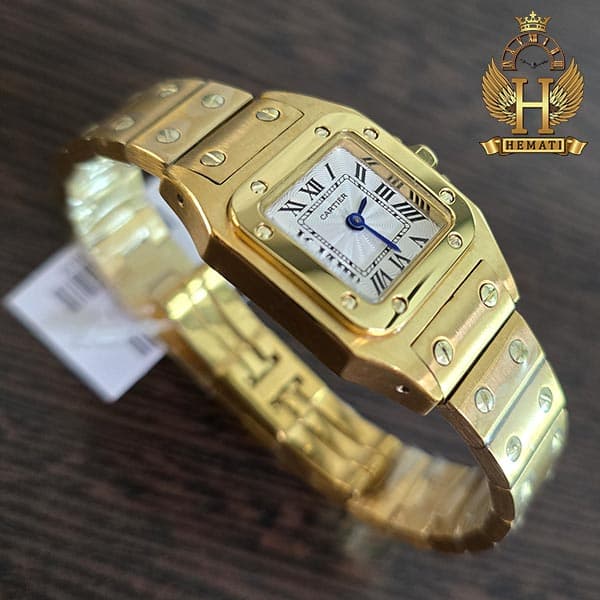 ساعت مچی زنانه کارتیر د سانتوس طلایی Cartier De Santos CDSL101 (در دو سایز قاب) — تصویر ۴