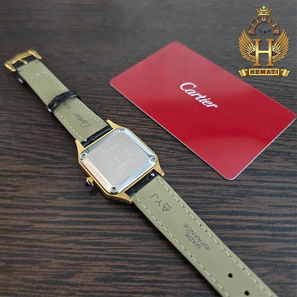 ساعت مچی زنانه کارتیر مدل دمونت دور قاب نگین CARTIER SANTOS DUMONT CSDL200 — تصویر ۵