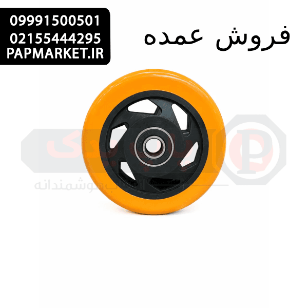 چرخ تک بیمارستانی | انواع چرخ تجهیزات پزشکی سایز 100 نارنجی