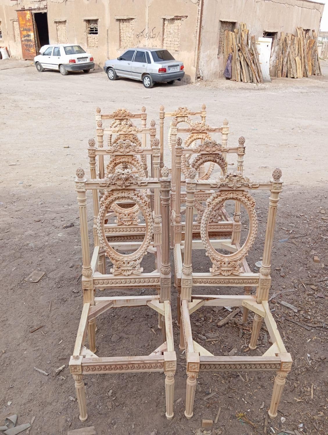 کلاف خام مبل کلاسیک 9نفره مدل کاجی حصیری — تصویر ۴
