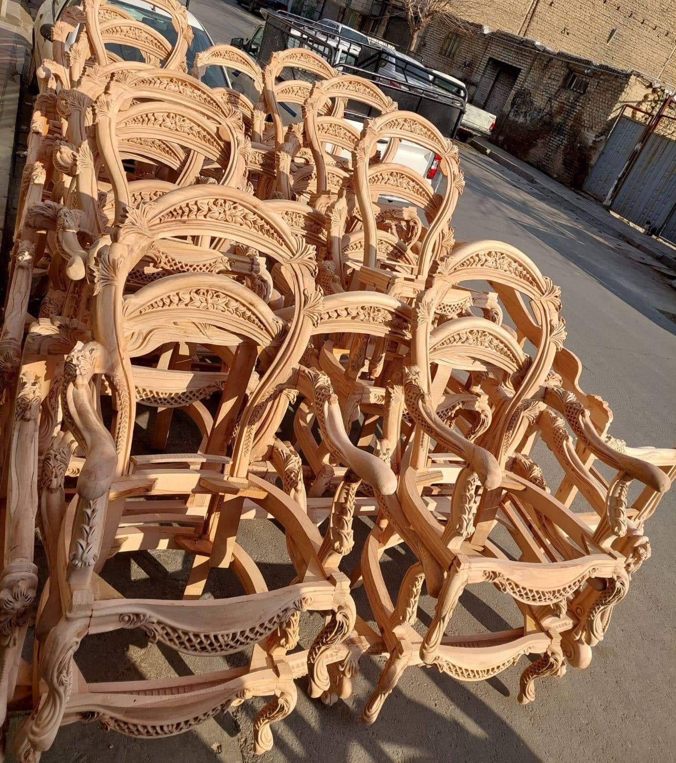 کلاف خام مبل کلاسیک 9نفره مدل گندمی