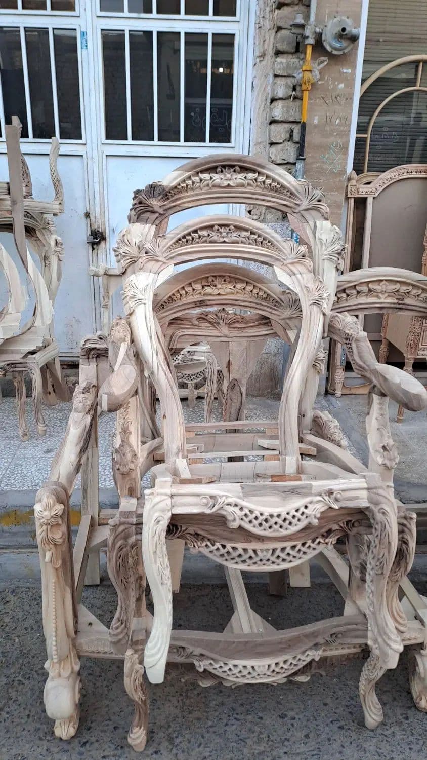 کلاف خام مبل کلاسیک 9نفره مدل گندمی — تصویر ۳