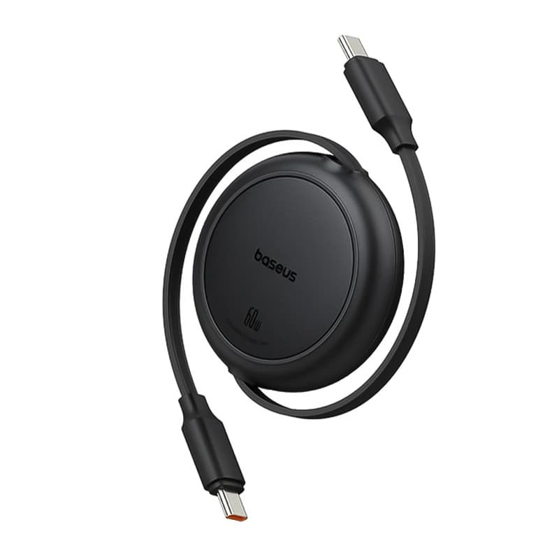 کابل شارژ USB-C به USB-C باسئوس مدل Free2Pull Mini 60W طول 1 متر — تصویر ۳