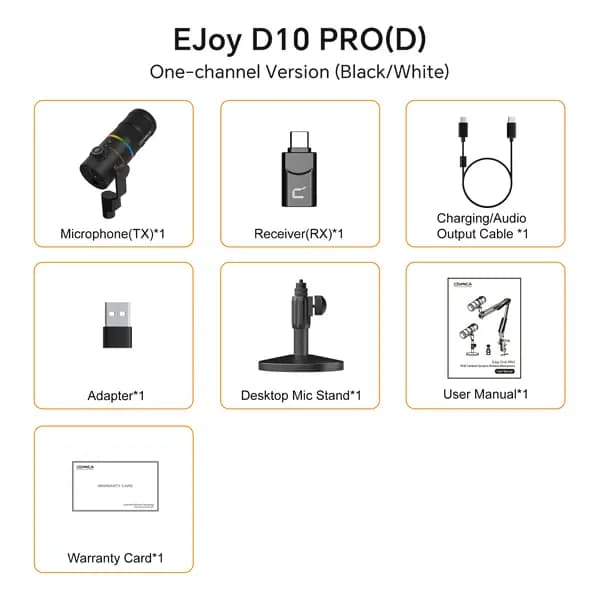 میکروفون بیسیم داینامیک کامیکا COMICA EJOY D10 PRO D — تصویر ۸