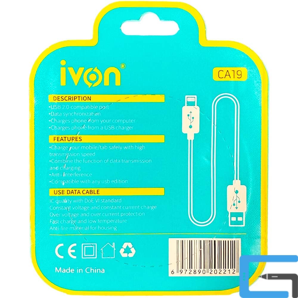 کابل شارژ USB به Lightning برند ivon مدل CA19 — تصویر ۶