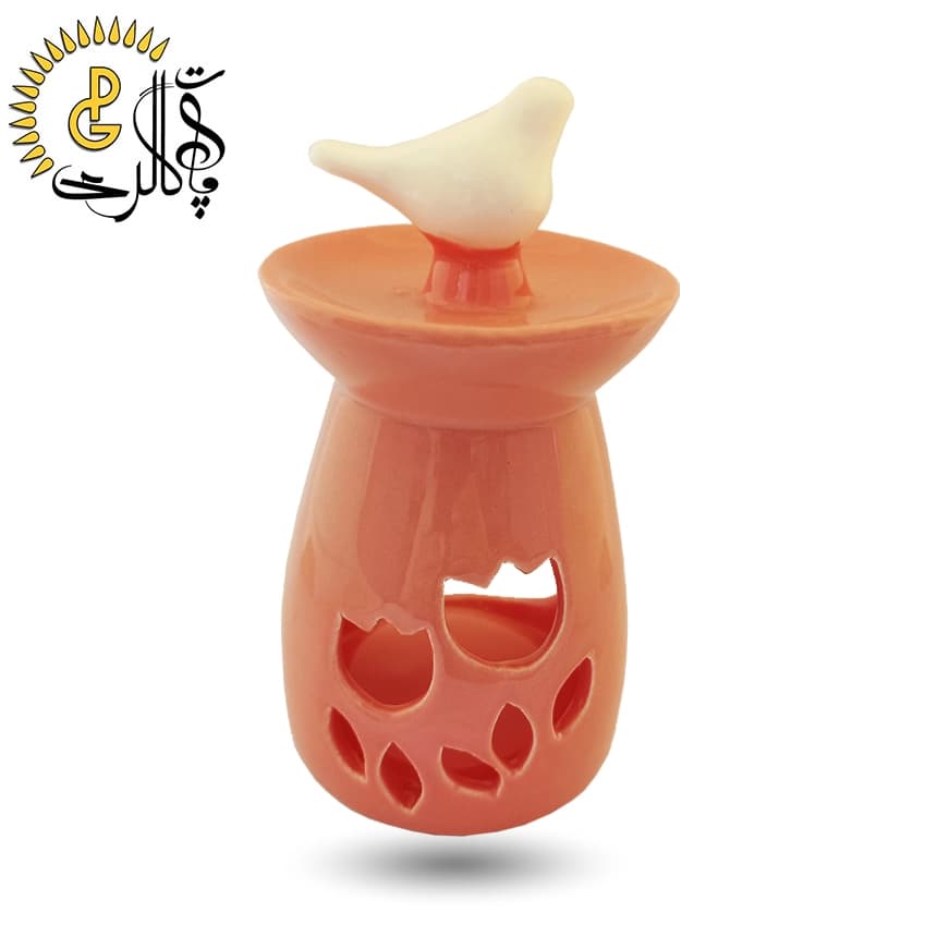 اسانس‌سوز سرامیکی صورتی طرح پرنده کد 895