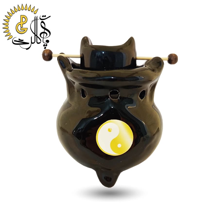 اسانس سوز سرامیکی سطل دار مشکی کد 5542
