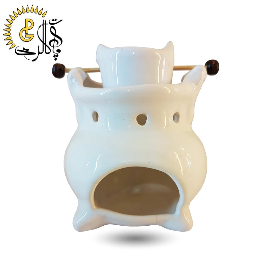 اسانس سوز سرامیکی سطل دار سفید کد 5541 — تصویر ۳