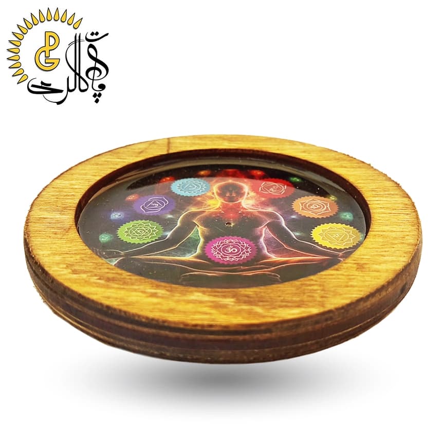 جاعودی چوب و رزین طرح هفت چاکرا کد 9870 — تصویر ۲