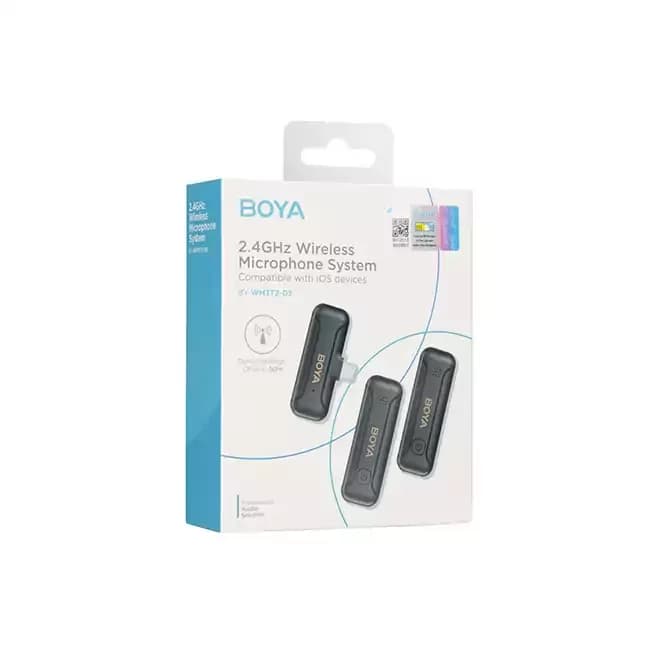 میکروفون یقه ای بی سیم بویا مدل BY-WM3T2-U2 BOYA ا دو مخاطب با پورت type c — تصویر ۲