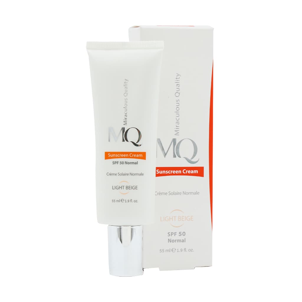ضد آفتاب پوست نرمال بژ روشن spf 50 ام کیو 55 میل