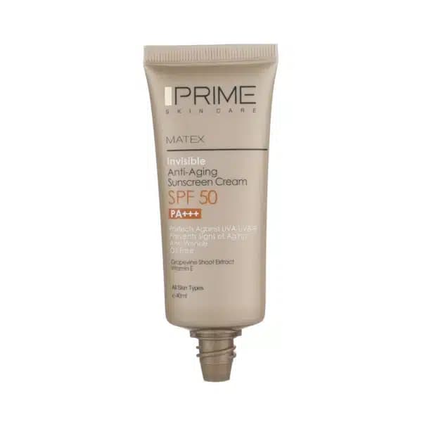 کرم ضد آفتاب جوان کننده بی رنگ spf 50 پرایم 40 میل