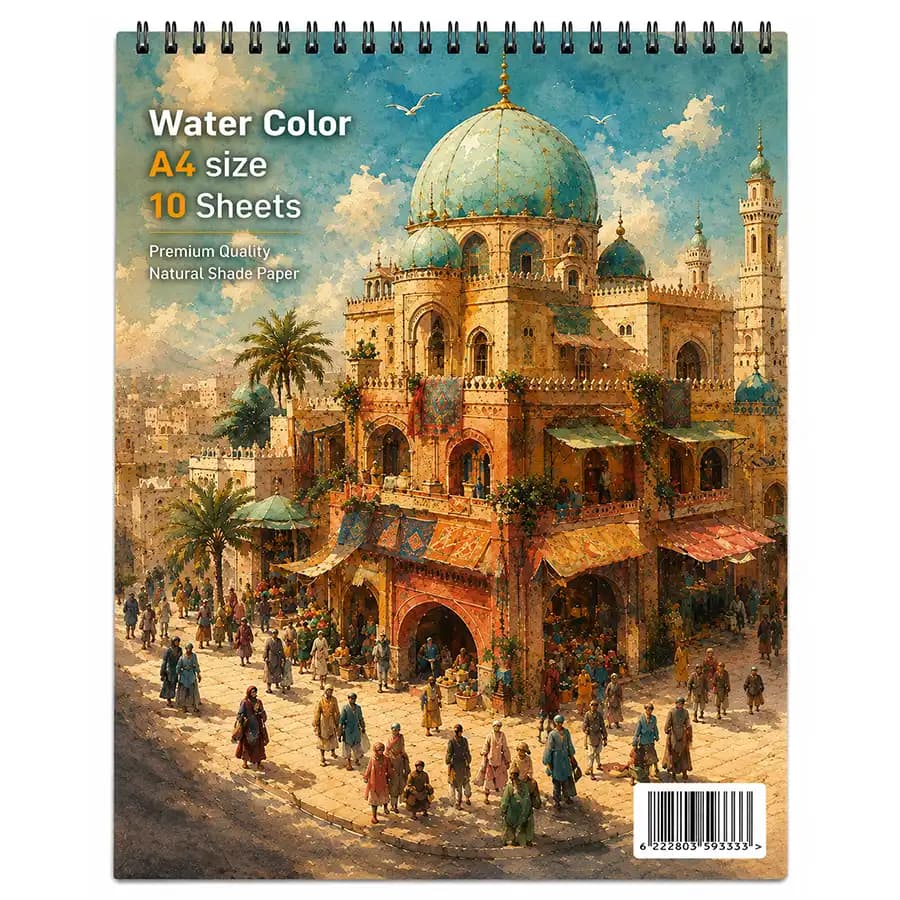 دفتر طراحی A4 آبرنگ طرح شماره 3