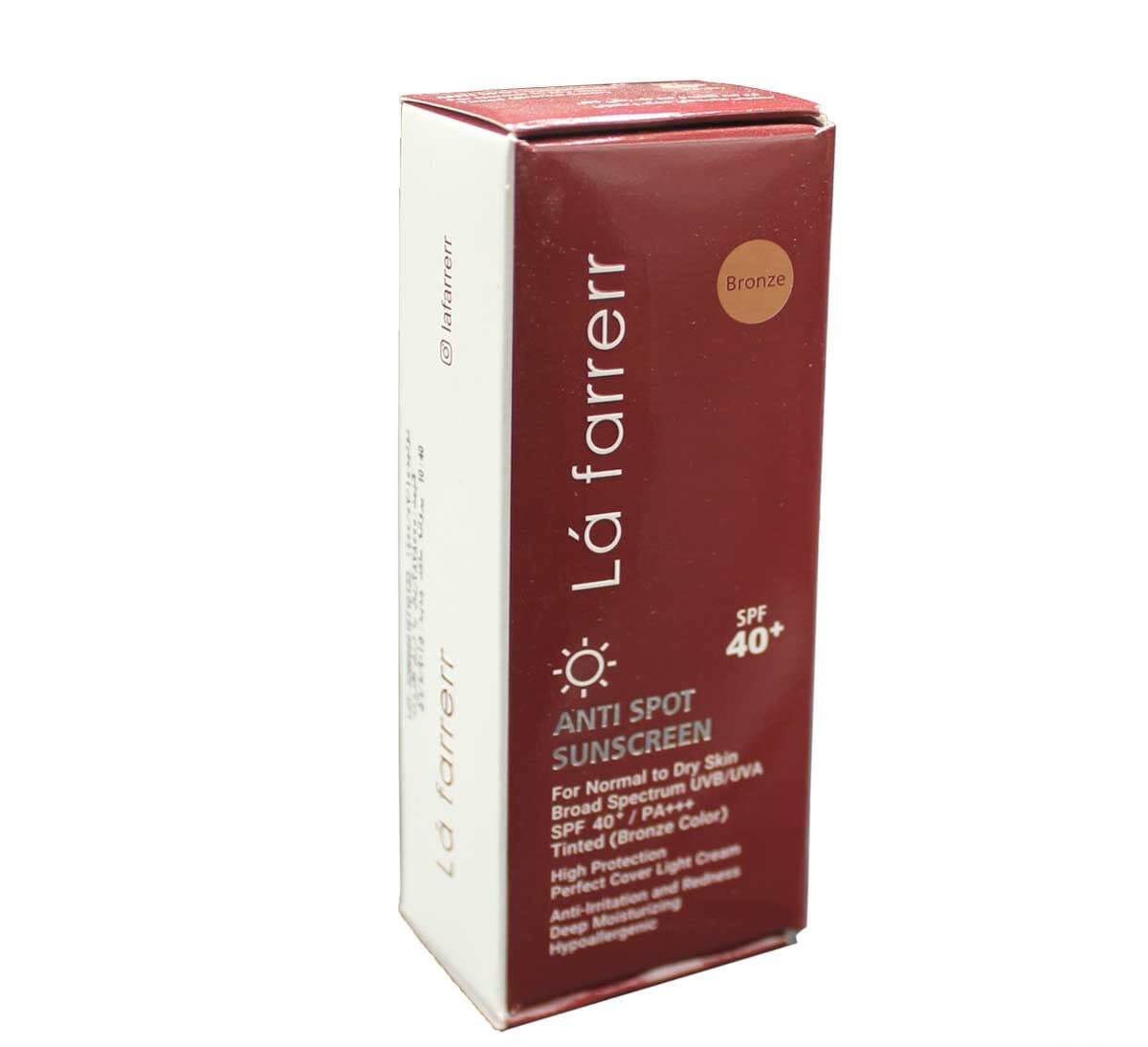 ضد آفتاب و ضد لک رنگی (برنز)spf 40 لافارر 40 میل