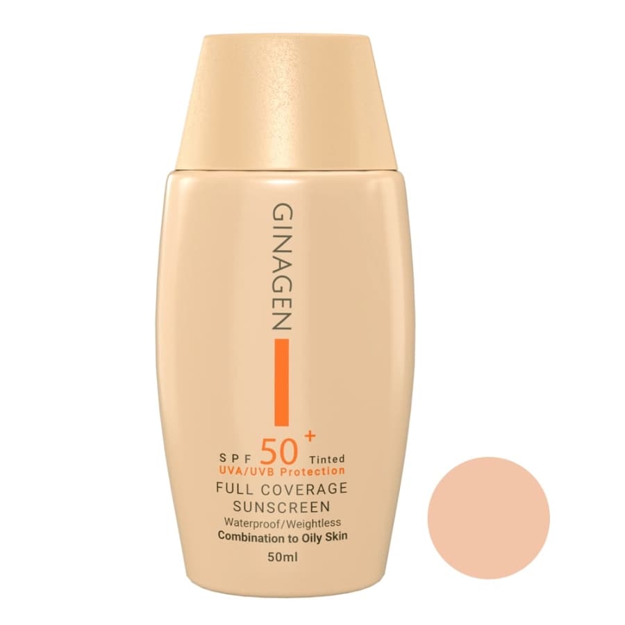 کرم ضد آفتاب01 فول کاور SPF50 چرب تا مختلط ژیناژن 50 میل