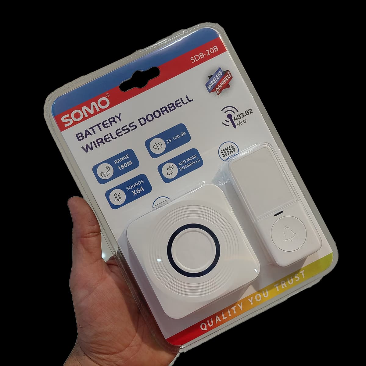 زنگ درب بی‌سیم شارژی سومو مدل SOMO SDB-20B — تصویر ۴