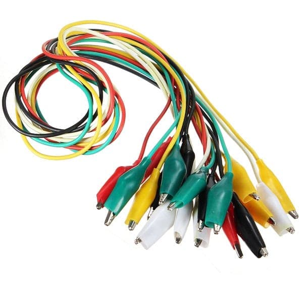 سیم دو سر سوسماری سایز کوچک مدل small Alligator Clips S10 مجموعه 10 عددی | عصرتولز — تصویر ۲