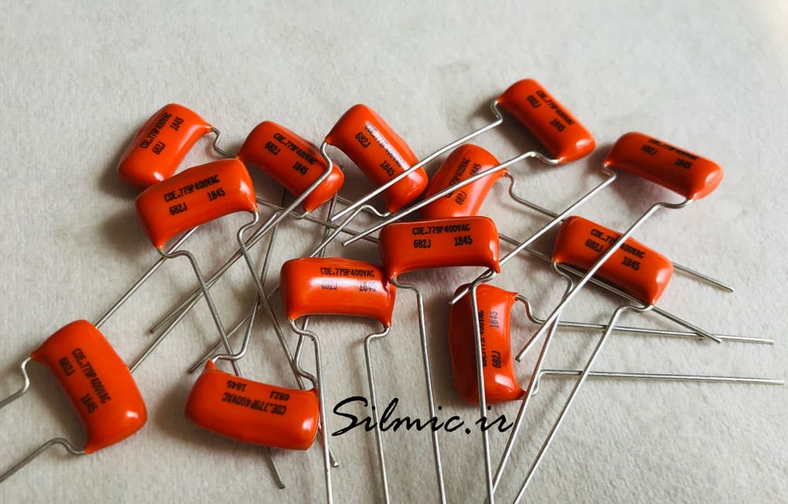 خازن افسانه ای 6.8 نانو فاراد 400 ولت AC ساخت SPRAGUE سری orange drop