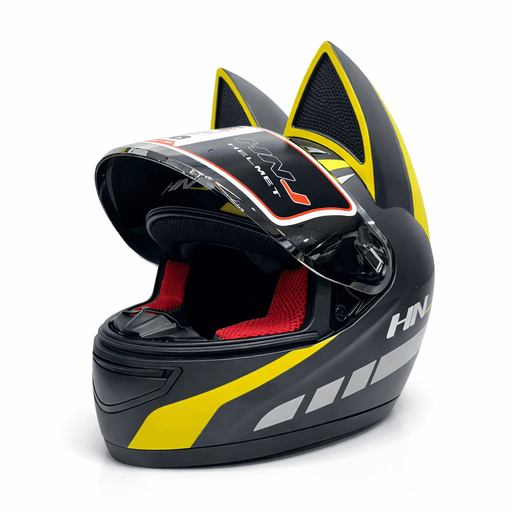 کلاه کاسکت خرگوشی اچ ان جی مدل HNJ 902 Matt Black-Yellow — تصویر ۴