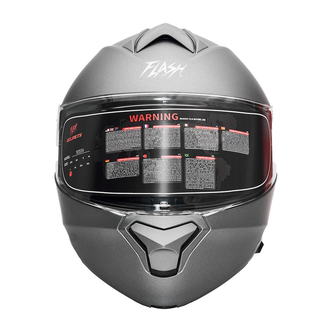 کلاه کاسکت فک متحرک فلش مدل 935Ssv titanium gray — تصویر ۲