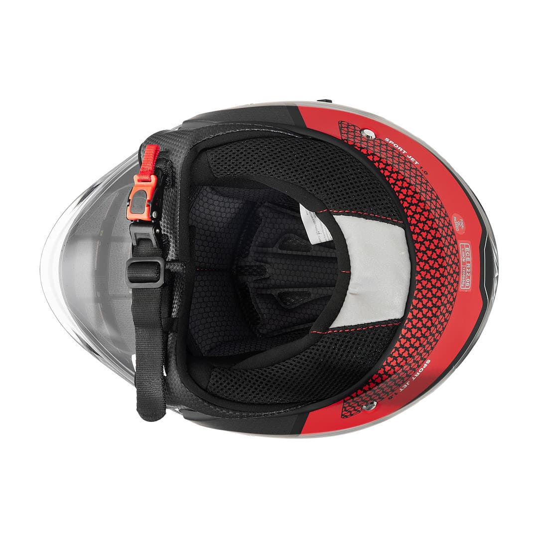 کلاه کاسکت بدون فک فلش مدل 852 matt red-black — تصویر ۷