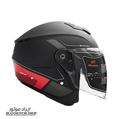 کلاه کاسکت بدون فک فلش مدل 852 matt red-black — تصویر ۱۰