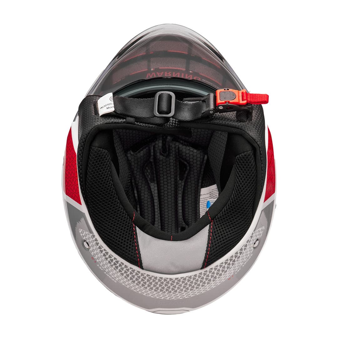 کلاه کاسکت بدون فک فلش مدل 852 glossy red-white — تصویر ۷