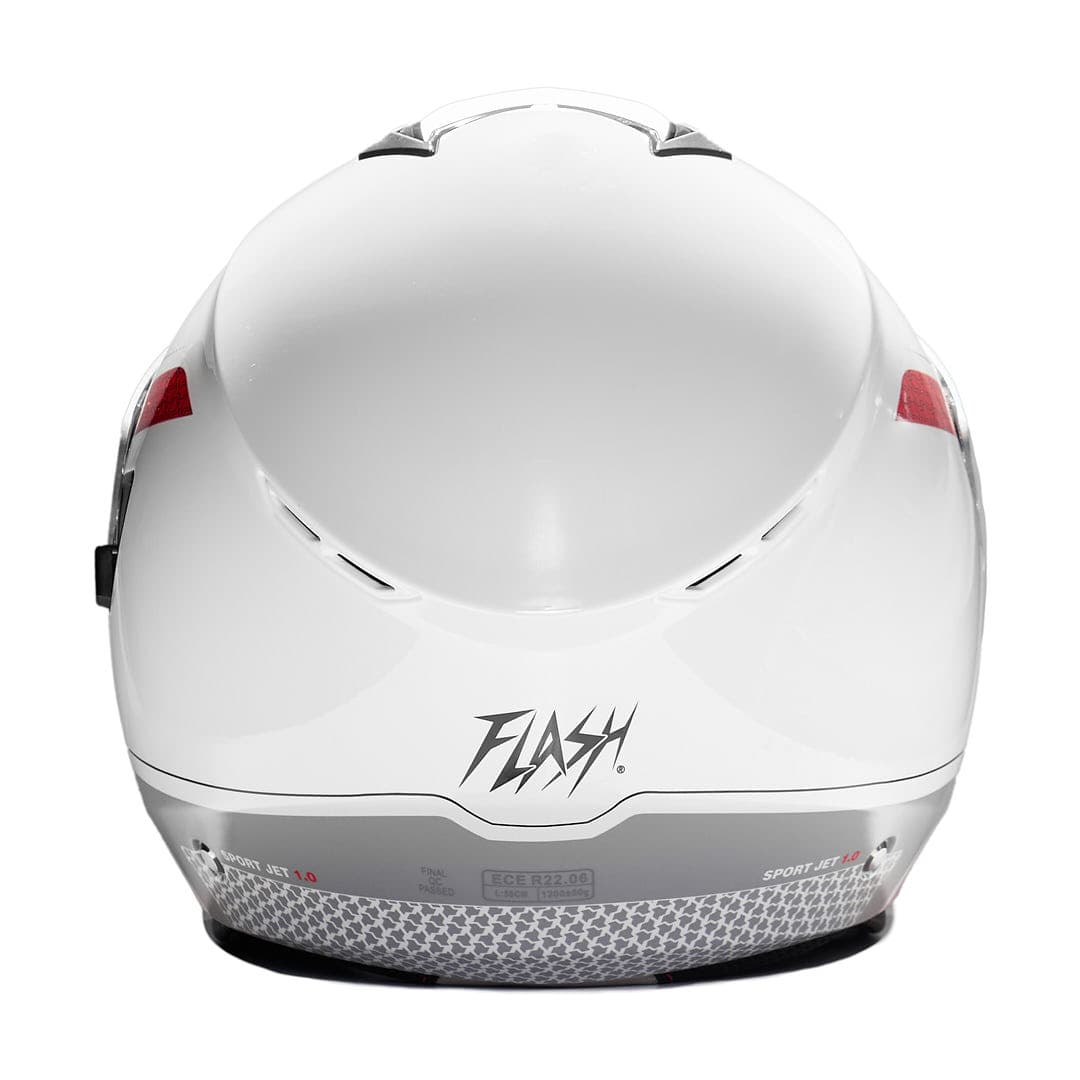کلاه کاسکت بدون فک فلش مدل 852 glossy red-white — تصویر ۳