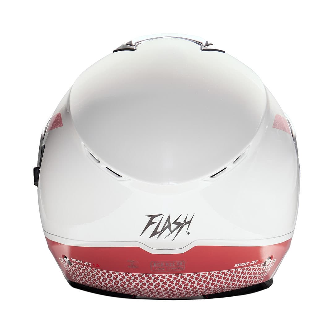 کلاه کاسکت بدون فک فلش مدل 852 glossy pink-white — تصویر ۳