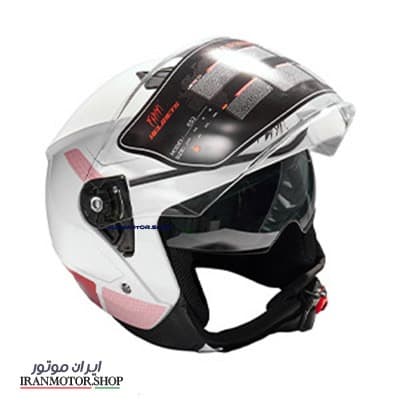 کلاه کاسکت بدون فک فلش مدل 852 glossy pink-white — تصویر ۱۱