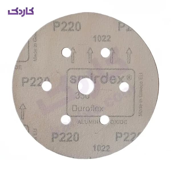 سنباده پشت کرکی 150 میلیمتر گرید 220 سوراخ دار اسمیردکس — تصویر ۲