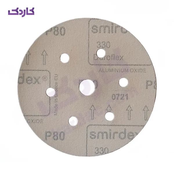 سنباده پشت کرکی 150 میلیمتر گرید 80 سوراخ دار اسمیردکس — تصویر ۲