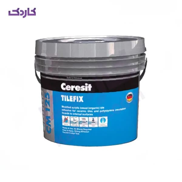 چسب کاشی خمیری سرزیت مدل cm125 دبه وزن 12 کیلوگرم