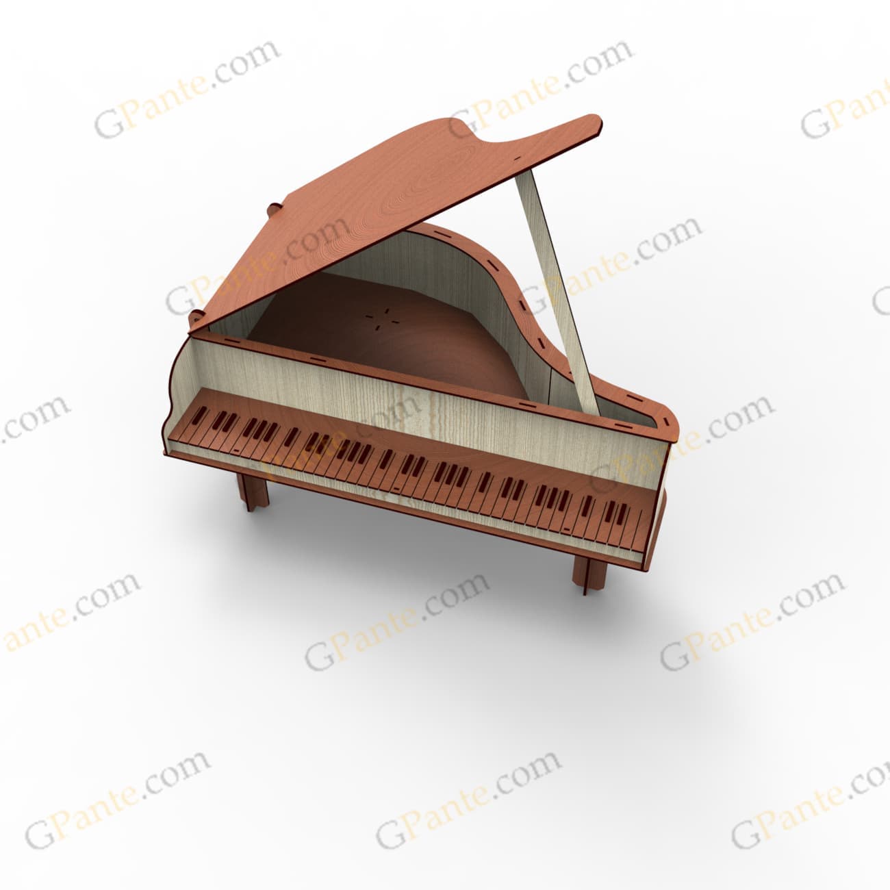 فایل برش لیزر باکس گل پیانو 45 — تصویر ۴