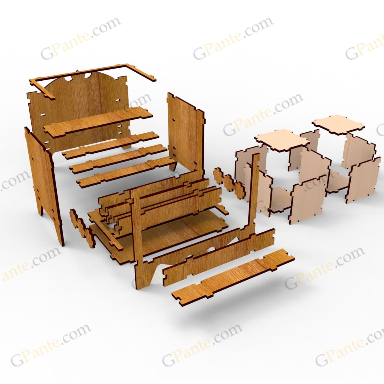 فایل برش لیزر تقویم مکعب فیری — تصویر ۲