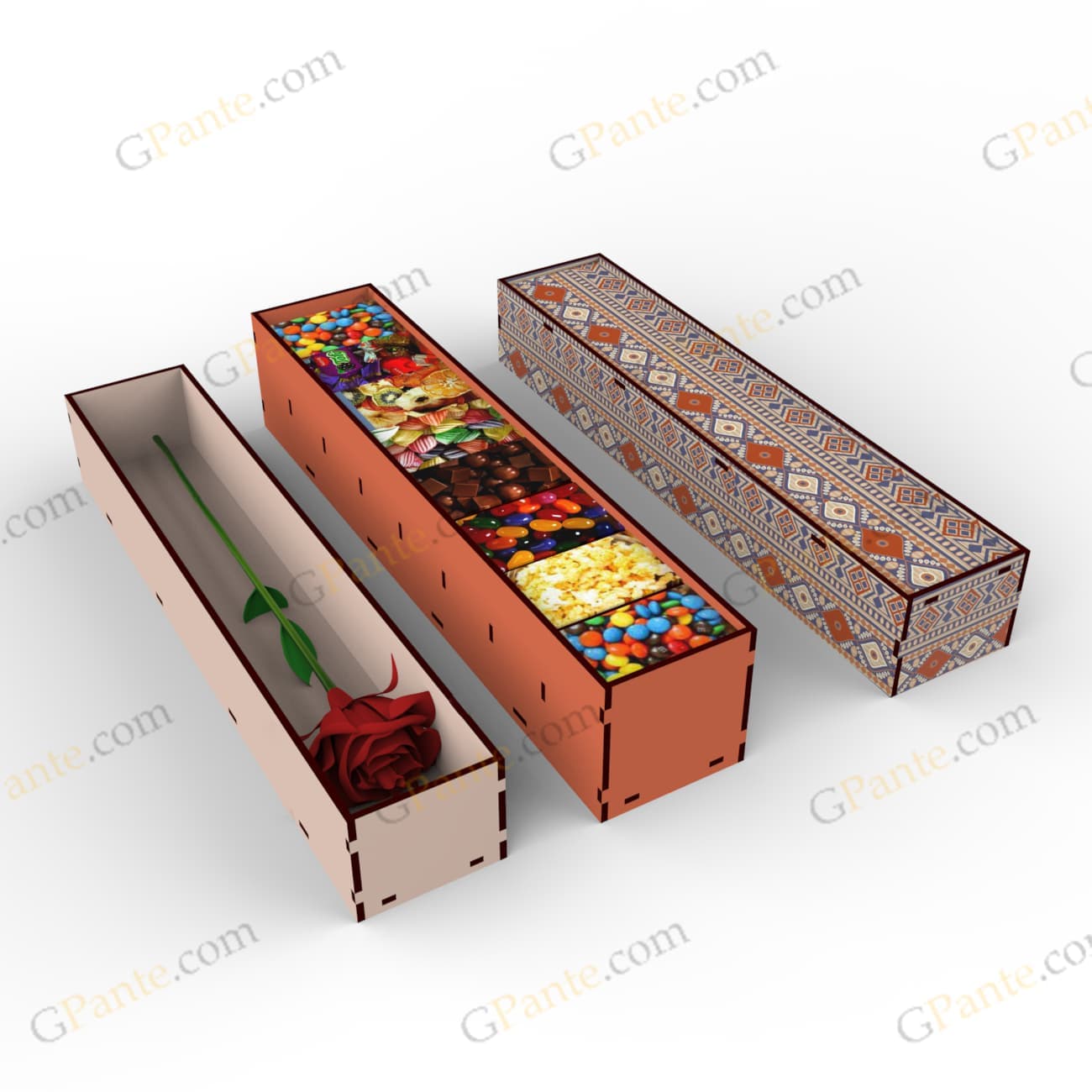 طرح برش لیزر باکس گل پریزاد