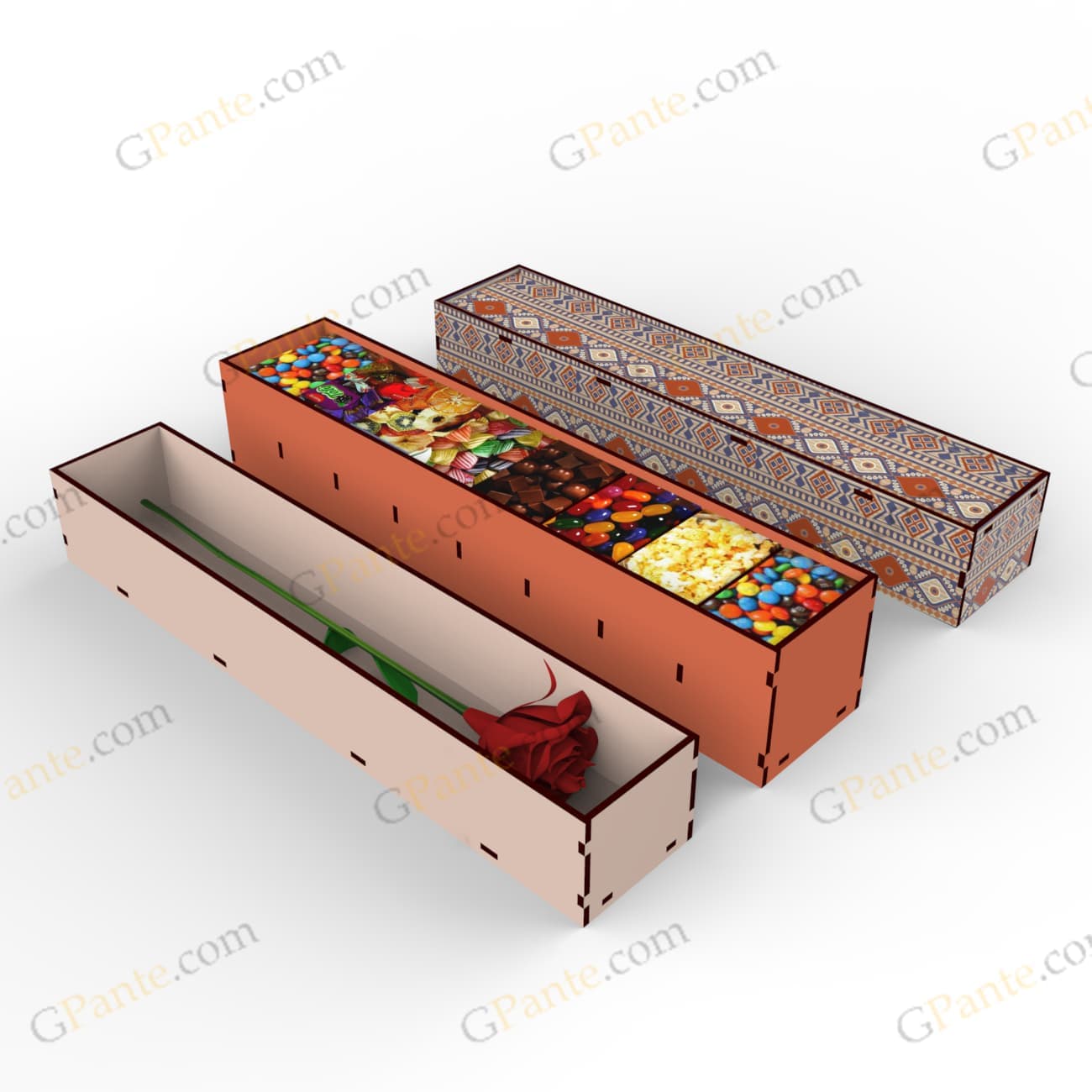 طرح برش لیزر باکس گل پریزاد — تصویر ۵