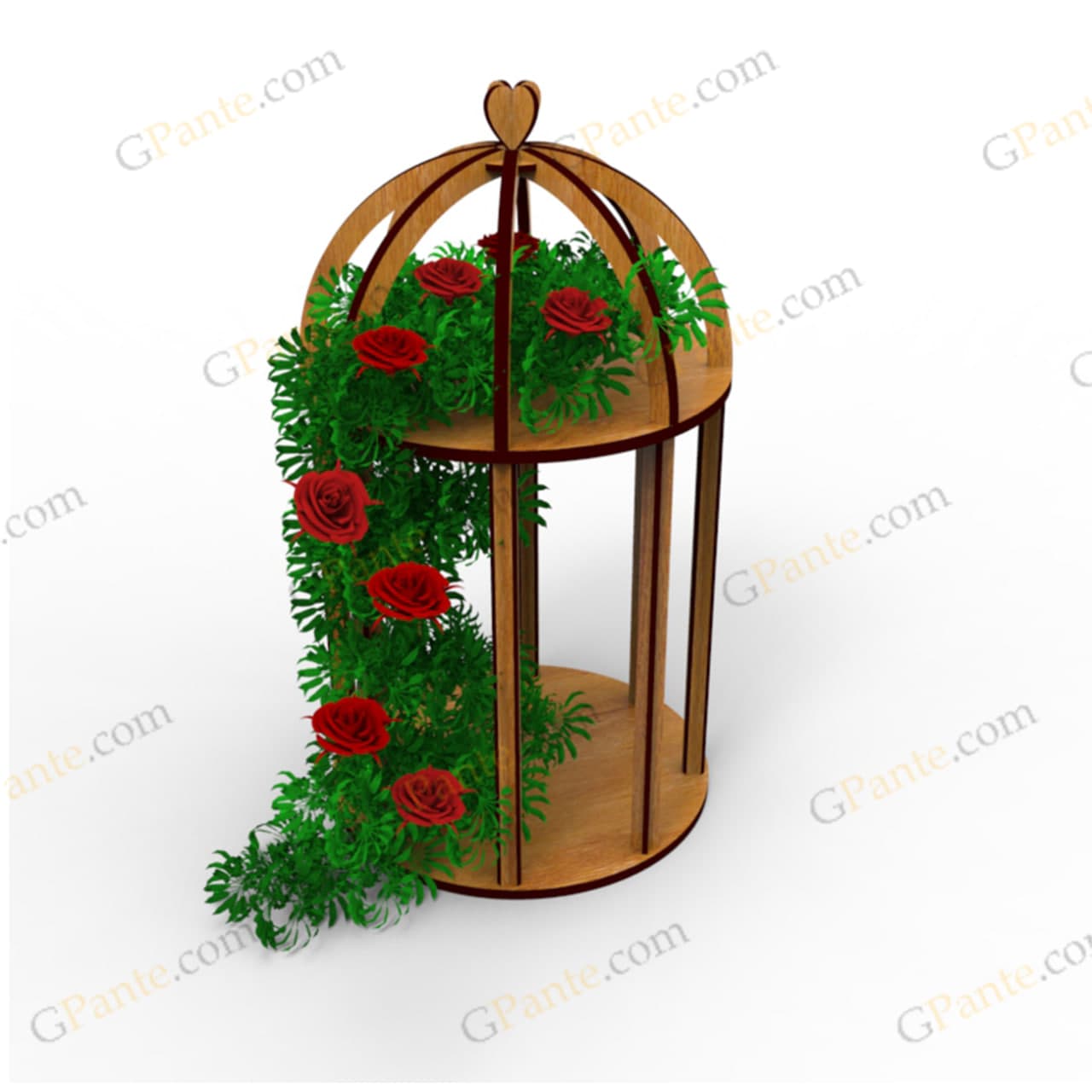طرح برش لیزر جعبه هدیه و گل قمر