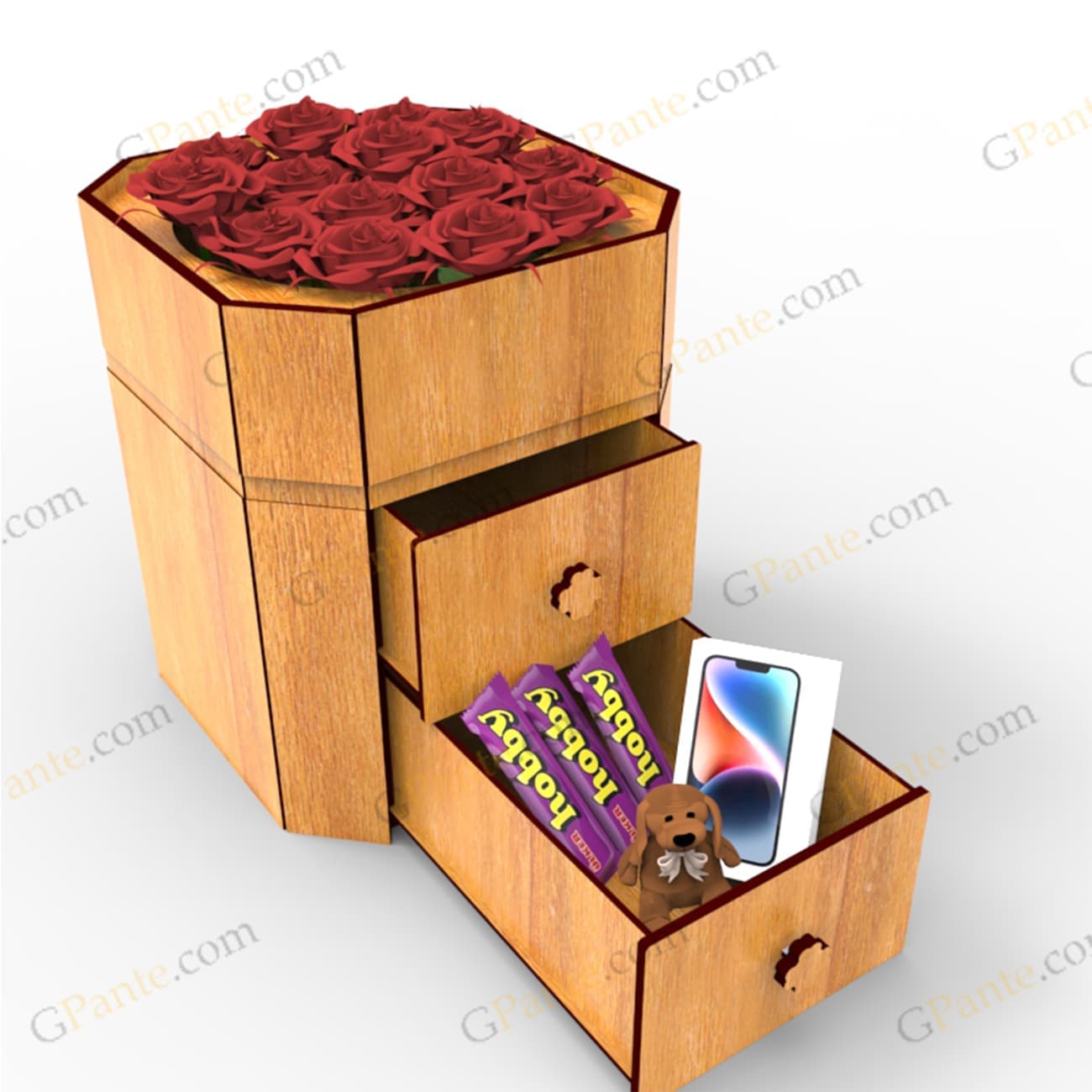 فایل لیزر باکس گل منور