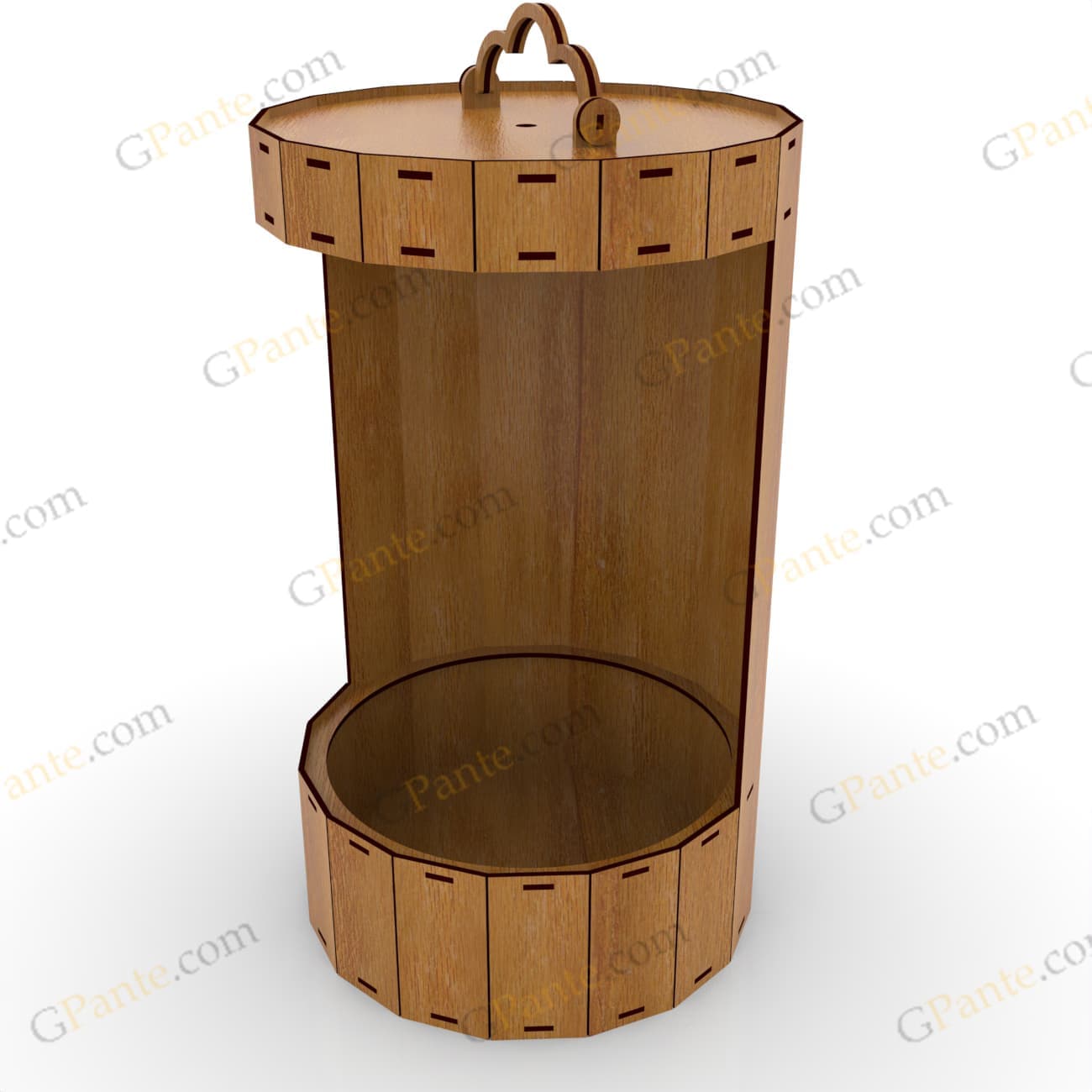 طرح لیزر باکس گل استوانه ویترینی — تصویر ۴