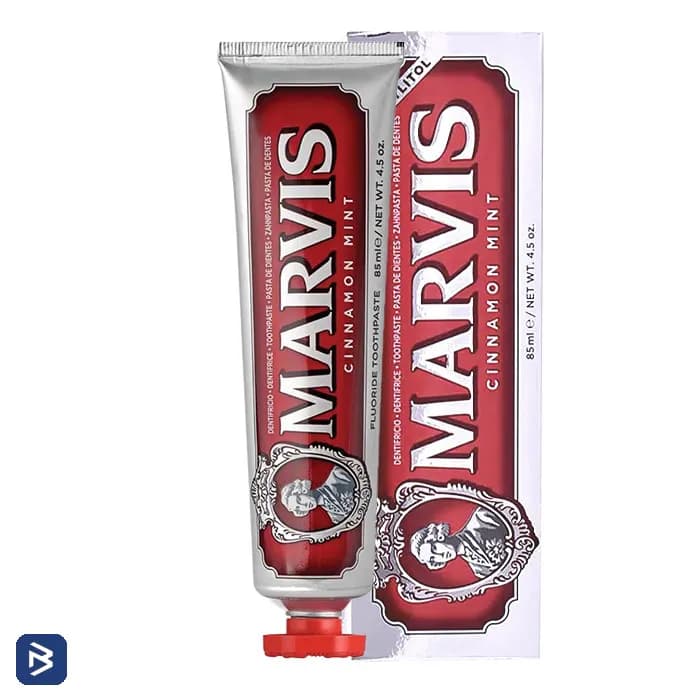 خمیر دندان مارویس مدل Cinnamon Mint با طعم دارچین و نعناع حجم ۸۵ میلی‌لیتر — تصویر ۲